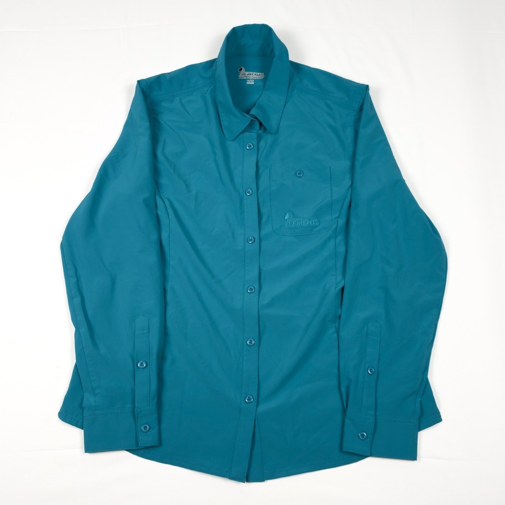 Mossy Oak Elements‎ Women's XL Teal Blue Coolcore Sun Protection Button Up Shirt